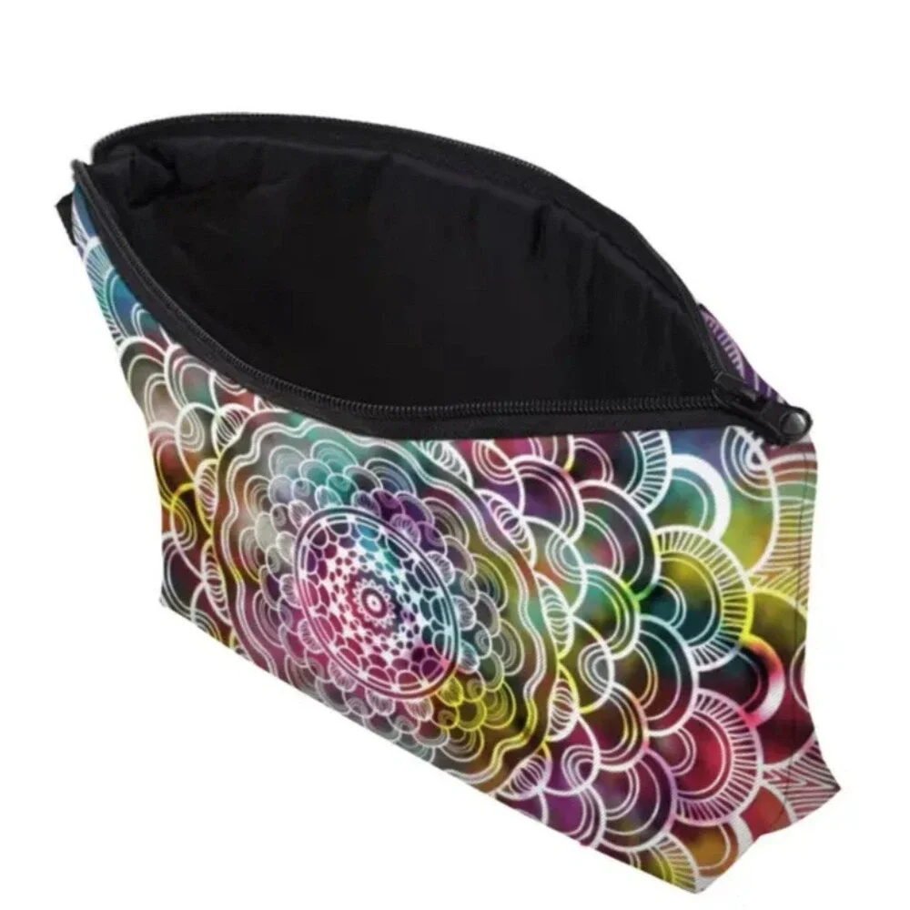 Soft Colorful Mandela boho‎ zip makeup bag pouch